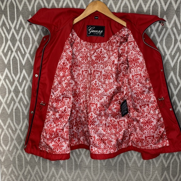 Guess Lightweight Jacket in Red w/ Black & Silver Accents Size: Small - Picture 3 of 6